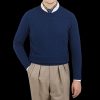 William Lockie Regatta Blue Crew Neck Lambswool Sweater Wholesale