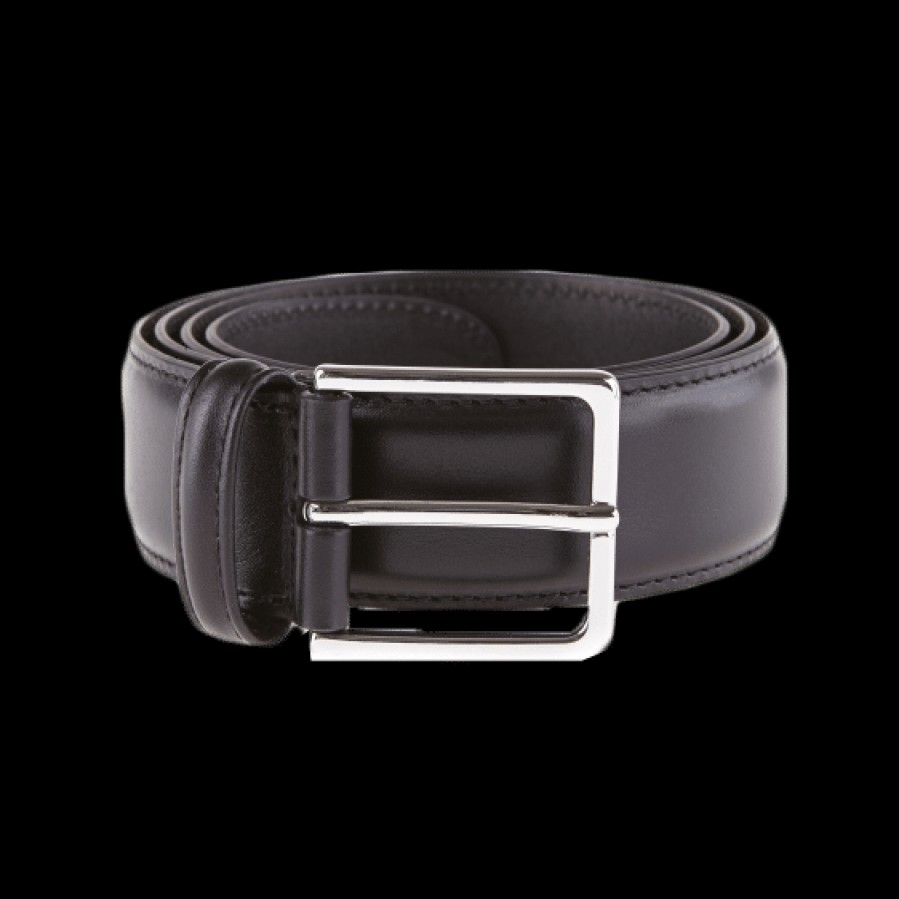 Andersons Black Calf Leather 35Mm Belt Clearance