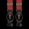 Albert Thurston Red Tartan Checked Wool 35Mm Braces Hot