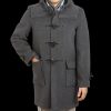 Gloverall Grey Wool Morris Duffle Coat New