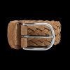 Andersons Light Brown Braided Suede Leather 40Mm Belt Best