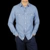 Tela Genova Blue Cotton Chambray Emilio Shirt New