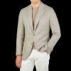 De Petrillo Taupe Grey Herringbone Wool Posillipo Blazer Best