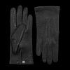 Hestra Black Peccary Unlined Palm Button Gloves Clearance