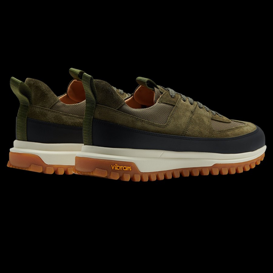 CQP Olive Green Suede Rubber Vertex Trail Runner New