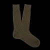 Pantherella Dark Olive Merino Wool Ribbed Ankle Socks Online