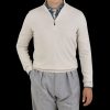 Gran Sasso Light Beige Cashmere 1/4 Zip Sweater Clearance