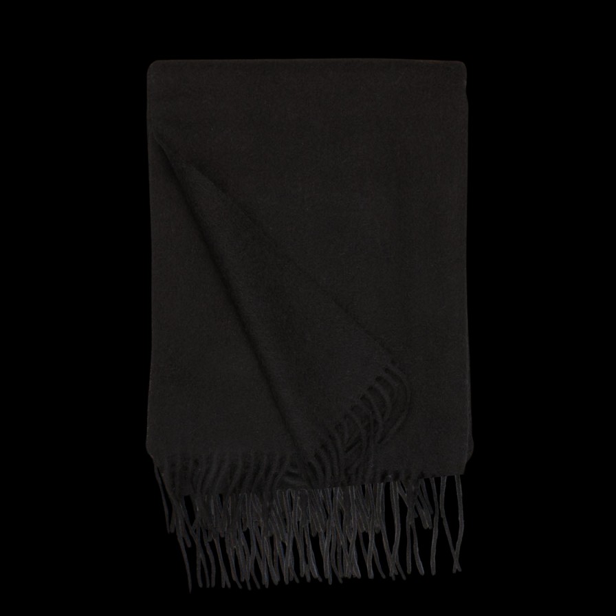 Yacaia Black Superfine Merino Wool Scarf New