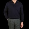 Gran Sasso Navy Extra Fine Merino Wool Polo Shirt Online