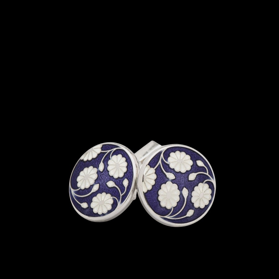 Codis Maya Sterling Silver Navy Daisy Cufflinks Wholesale