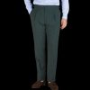 Baltzar Sartorial Green Melange Wool Linen Pleated Trousers Hot