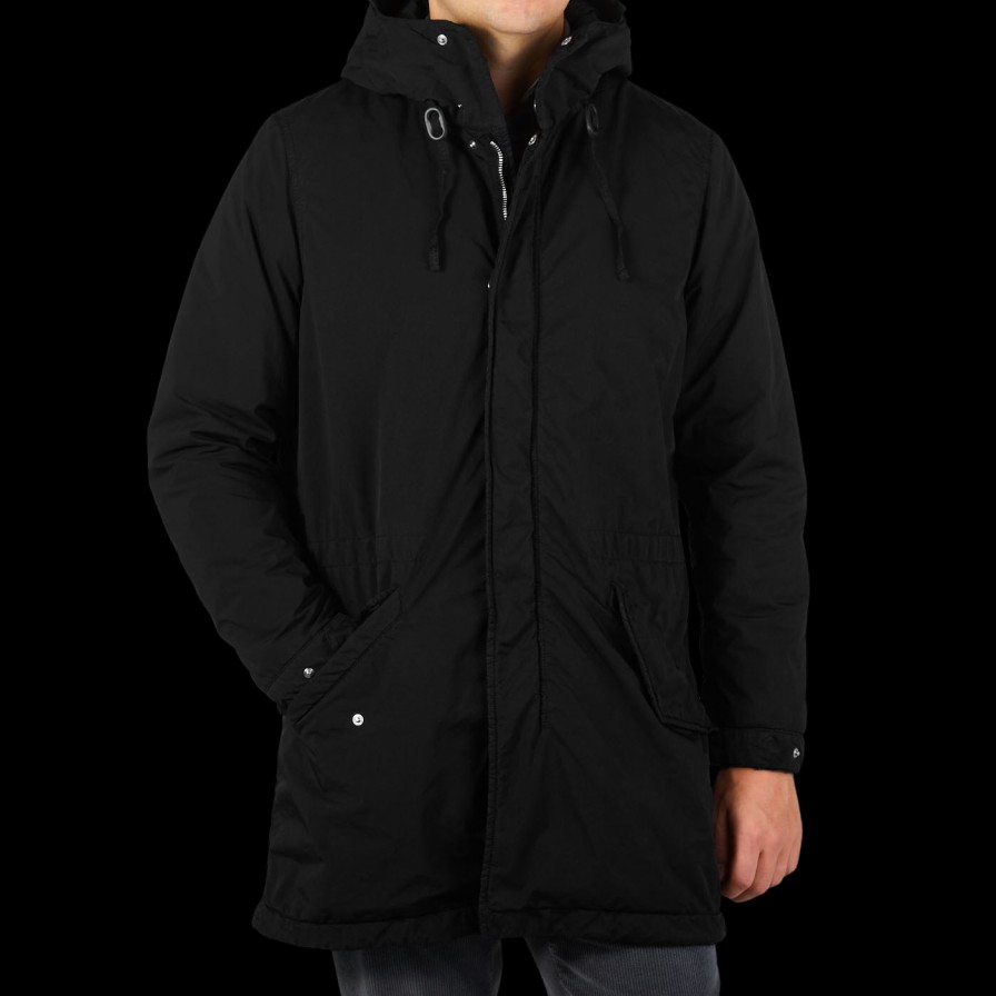 Aspesi Black Technical Nylon Hood Parka Online