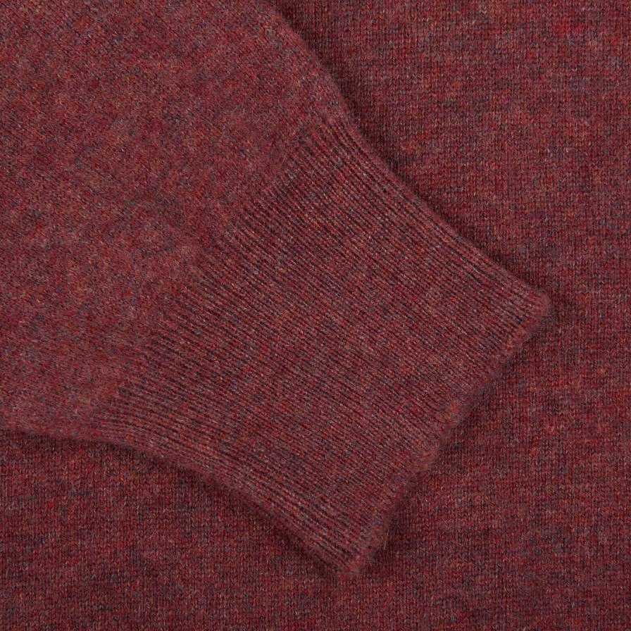 Gran Sasso Raspberry Red Cashmere 1/4 Zip Sweater New