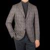 Eduard Dressler Brown Checked Wool Sendrik Blazer Wholesale