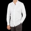 Finamore White Fine Cotton Twill Cut-Away Shirt Wholesale