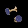 Codis Maya Gold Plated Lapis Lazuli Bow Cufflinks New