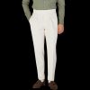 Luigi Bianchi Off-White Cotton Twill Pleated Trousers Best