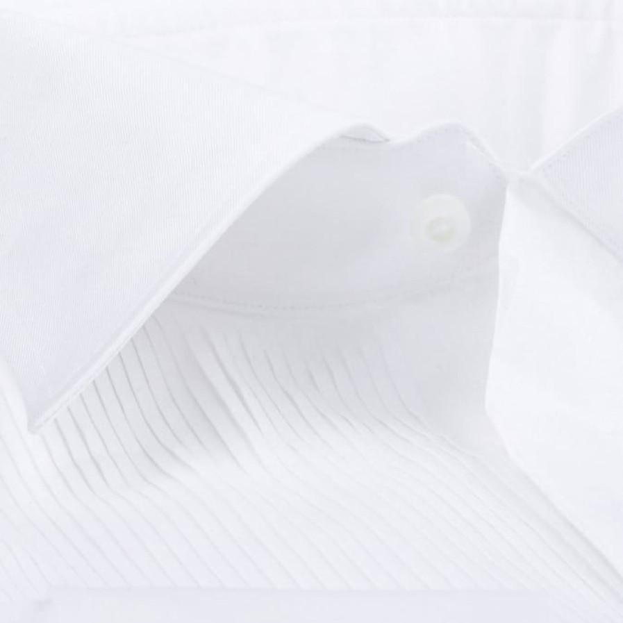 Stenströms White Slimline Fly Front Tuxedo Shirt Best