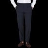 Canali Blue Melange Diagonal Wool Blend Trousers Best