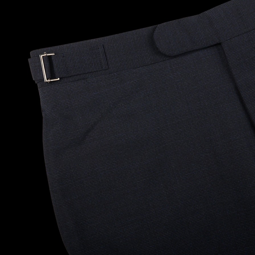 Canali Blue Melange Diagonal Wool Blend Trousers Best