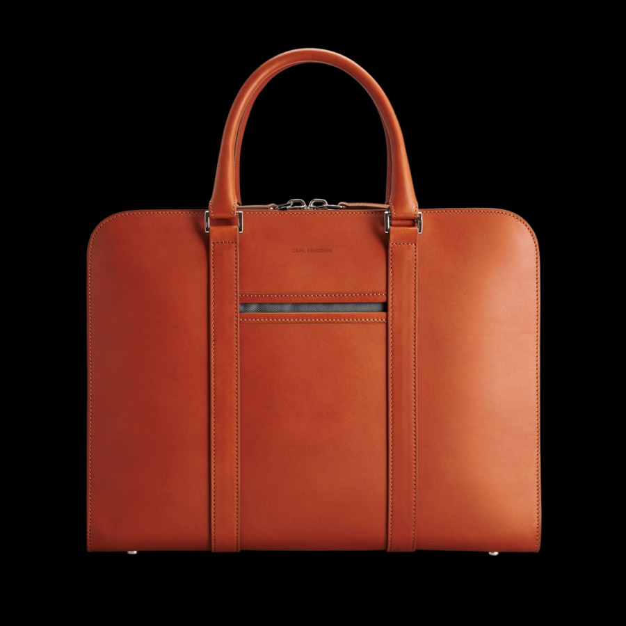 Carl Friedrik Cognac Vachetta Leather Pailissy Briefcase Hot