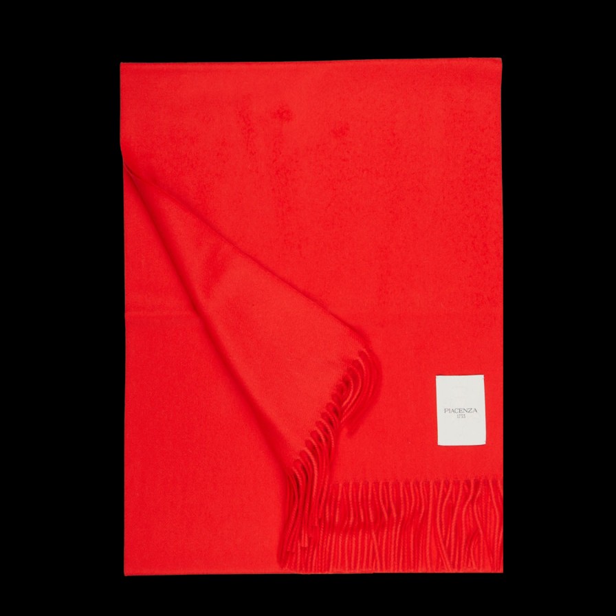 Piacenza Cashmere Bright Red Cashmere Aeternum Scarf Clearance