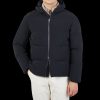 Herno Navy Blue Nylon Down Padded Laminar Jacket New