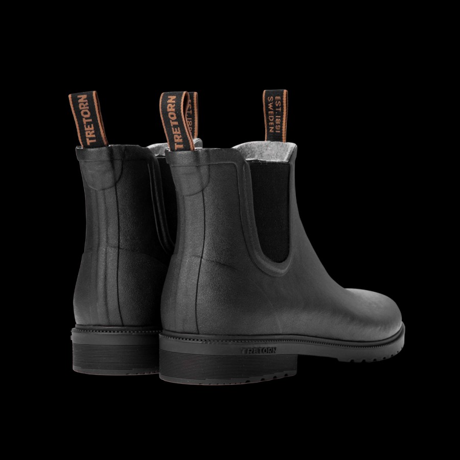 Tretorn Black Rubber Wool Lined Chelsea Boots Best