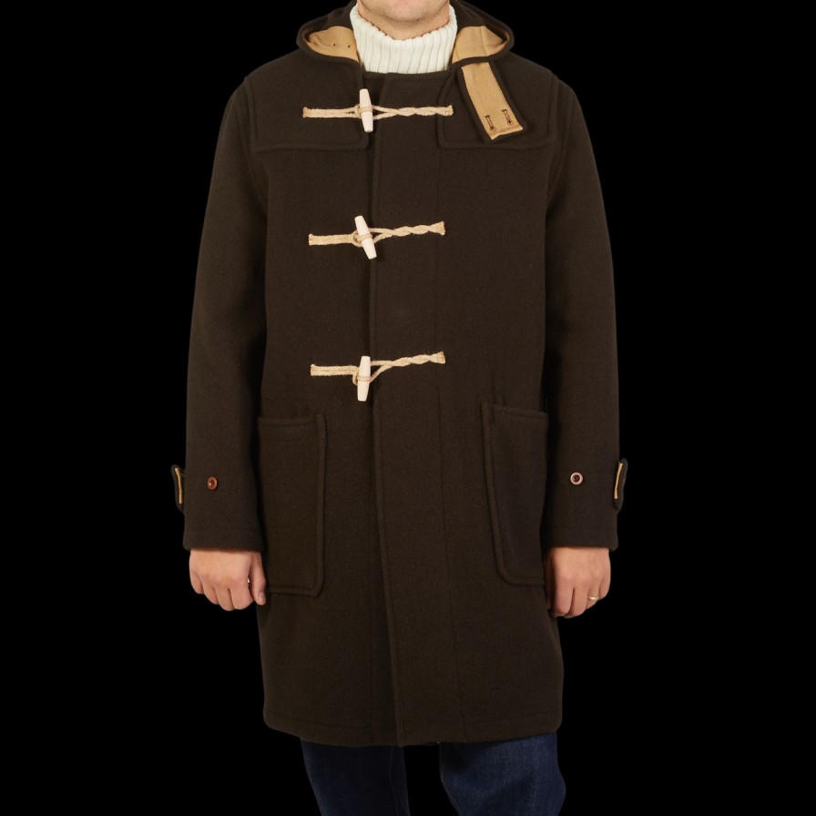 Gloverall Dark Brown Wool Monty Duffle Coat Wholesale