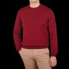 Piacenza Cashmere Muted Red Cashmere Crewneck Clearance