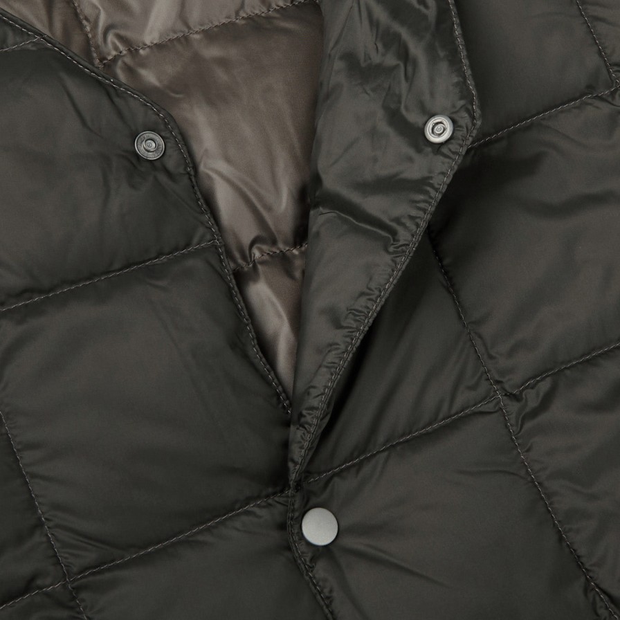 Taion Charcoal Grey Nylon Down Padded Jacket Wholesale