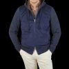 Gran Sasso Dark Blue Wool Alcantara Front Padded Jacket Best