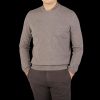 Gran Sasso Taupe Beige Pure Cashmere Crewneck New