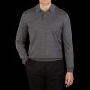 Mauro Ottaviani Grey Melange 16 Gauge Merino Wool Polo Shirt Online