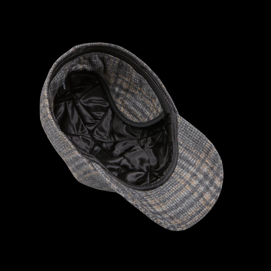 Wigéns Grey Checked Wool Alpaca Baseball Cap New