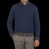 Gran Sasso Blue Melange Wool Cashmere Zip Cardigan Best