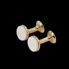 Codis Maya Gold Plated Mother Of Pearl Bow Cufflinks Hot