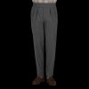 Luigi Bianchi Grey Wool Flannel Pleated Trousers Online