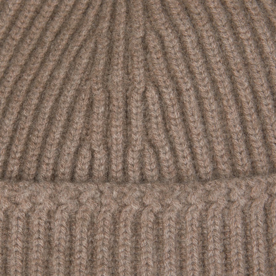 Yacaia Dark Taupe Wool Cashmere Beanie Clearance