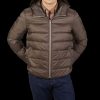 Ten C Brown Nylon Down Padded Liner Hood Jacket Clearance