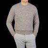 Altea Grey Melange Wool Alpaca Crewneck Sweater Wholesale