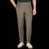 De Petrillo Green Irish Linen Modello B Trousers Wholesale