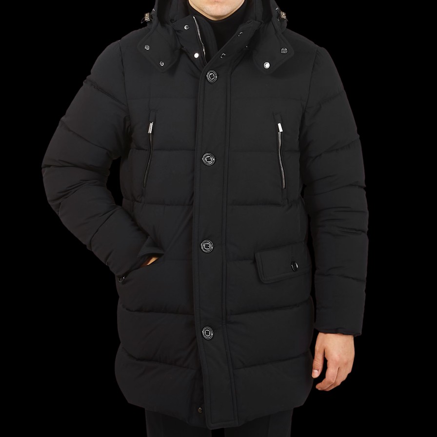 Moorer Black Technical Nylon Down Padded Parka Best