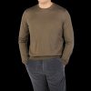 Filippo de Laurentiis Olive Green Super 120S Merino Crew Neck Online