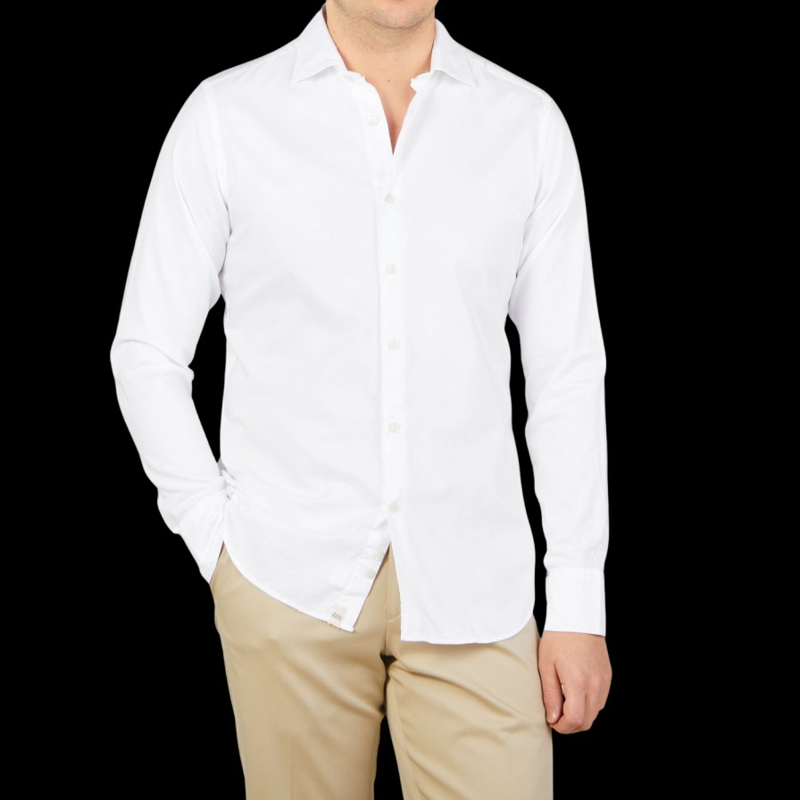 Tintoria Mattei White Cotton Oxford Casual Shirt Online