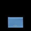 Smythson Nile Blue Panama Leather Flat Card Holder Best