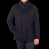 De Petrillo Navy Blue Wool Cashmere Caban Jacket Best