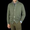 Alan Paine Landscape Green Lambswool Landford Cardigan Clearance