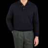 Gran Sasso Navy Extra Fine Merino Wool Polo Shirt Hot