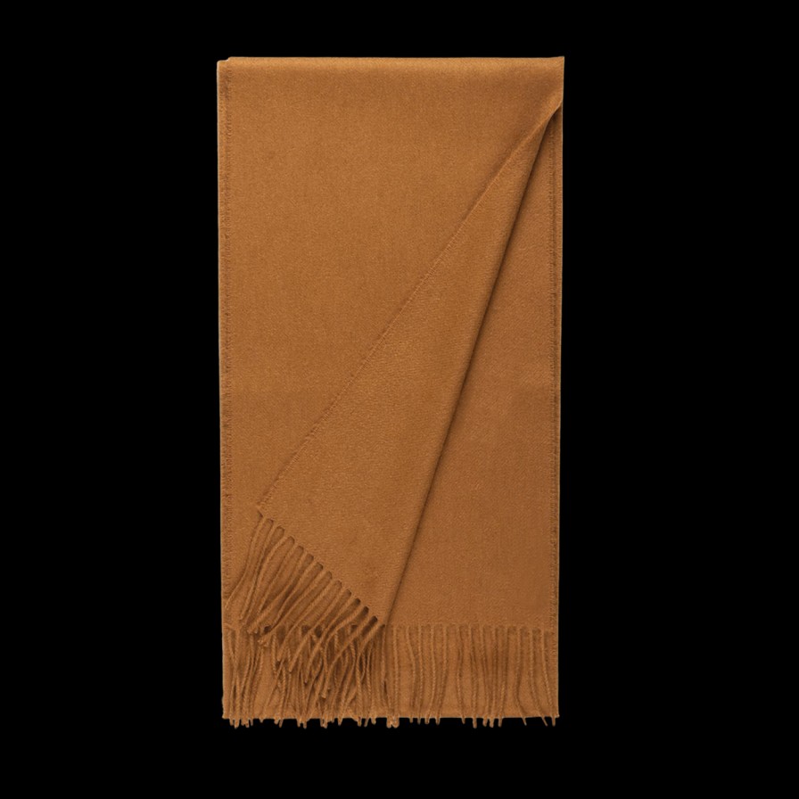 Johnstons Of Elgin Camel Beige Cashmere Scarf Online